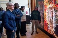 Apple Chief Executive Tim Cook visiting London's Southbank Centre