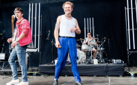 The band Enter Shikari performing on stage