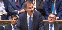 Chancellor Jeremy Hunt delivering the Autumn Statement, House of Commons, Wednesday 22 November 2023