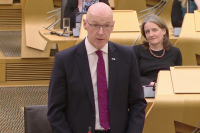 Deputy First Minister of Scotland John Swinney announces yesterday's Budget