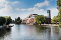 Royal Shakespeare Theatre view over River Avon, 2015.