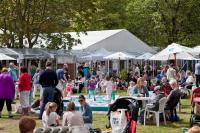 Photo of visitors to the Edinburgh Book Festival