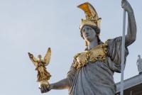 Statue depicting Athena, goddess of wisdom and the arts.