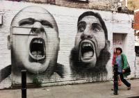 Photo of graffiti - two men shouting