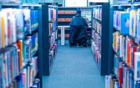 Man working in library