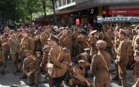 A photo of a group of people dressed as WW1 soldiers in Birmingham