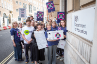 ISM demonstration outside Department for Education