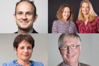 Clockwise from top left: Stuart Murphy, Ruth Hannant, Polly Payne, Dr Phil George and Elaine Bedell