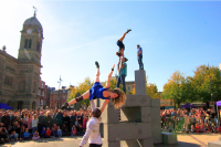 Performers and spectators at Derby Feste in 2018