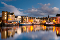 Old Leith Harbour at Dusk, Edinburgh, Scotland.