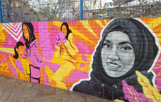 Birmingham 2022 mural outside Birmingham New Street Station by Gent 48