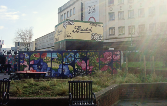 Bristol's city centre depicting street out