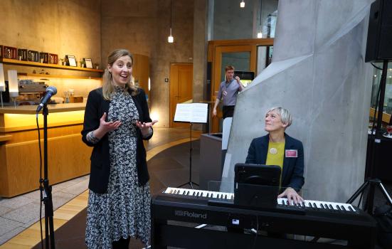 Karen Maclver and Jessica Leary from Scottish Opera performing at Chest Heart  Stroke Scotland's No Life Half Lived Parliamentary event