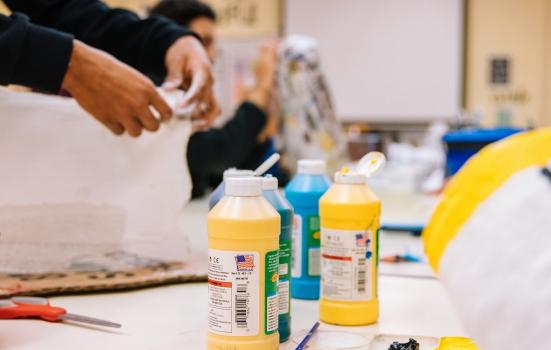 Picture of acrylic paints on a desk