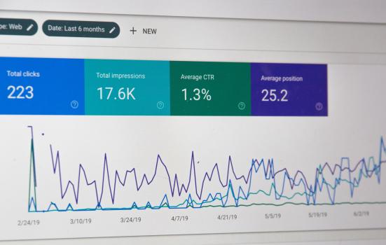 Graph showing data analytics