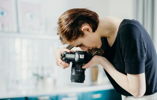 A photographer taking a picture