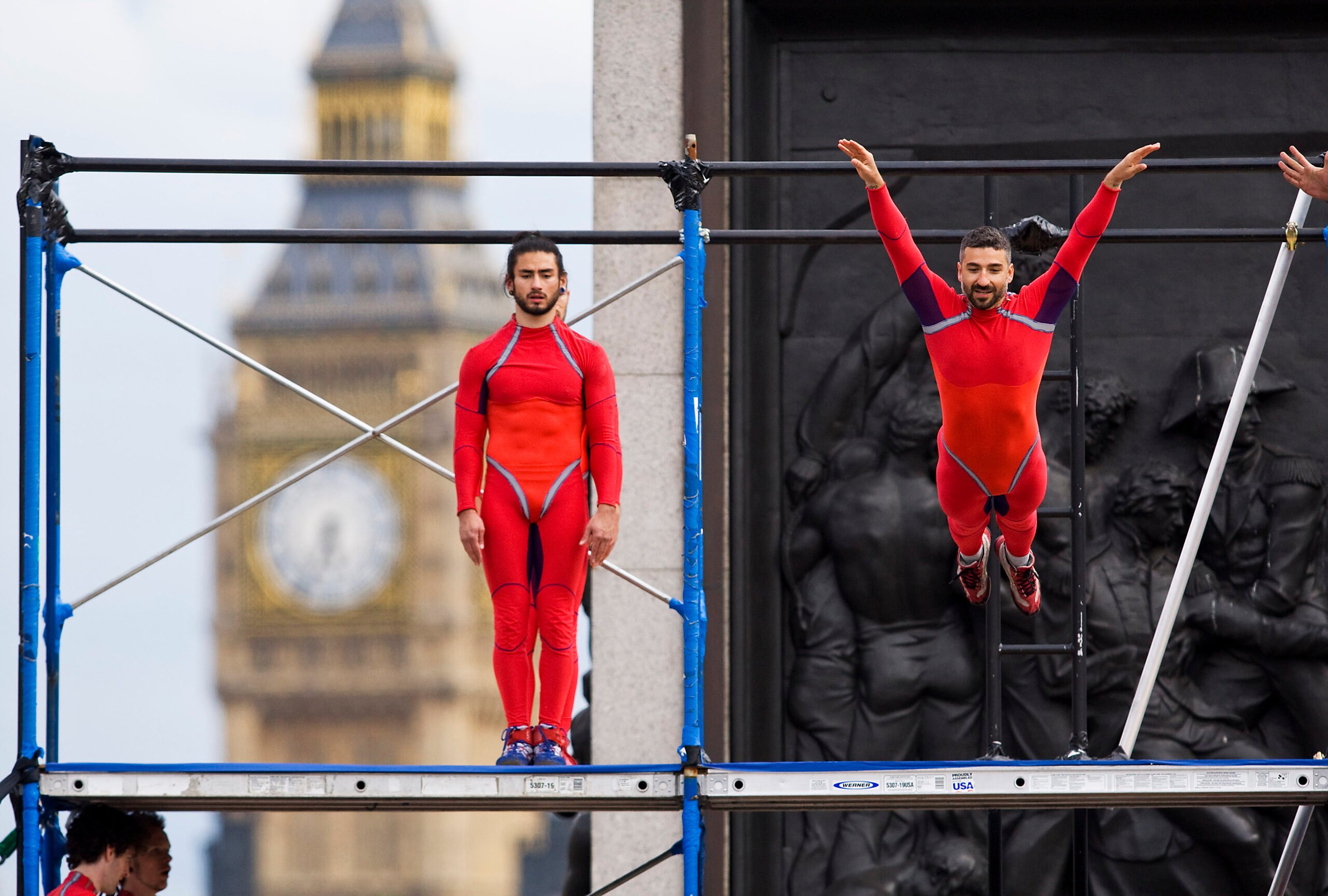 Photo of dancers leaping in front of Big Ben