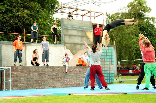 Photo of a youth circus performance