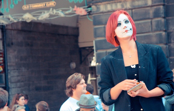 Photo of a person flyering