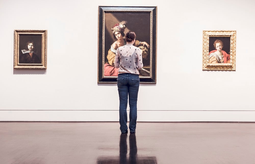 Photo of woman in a gallery