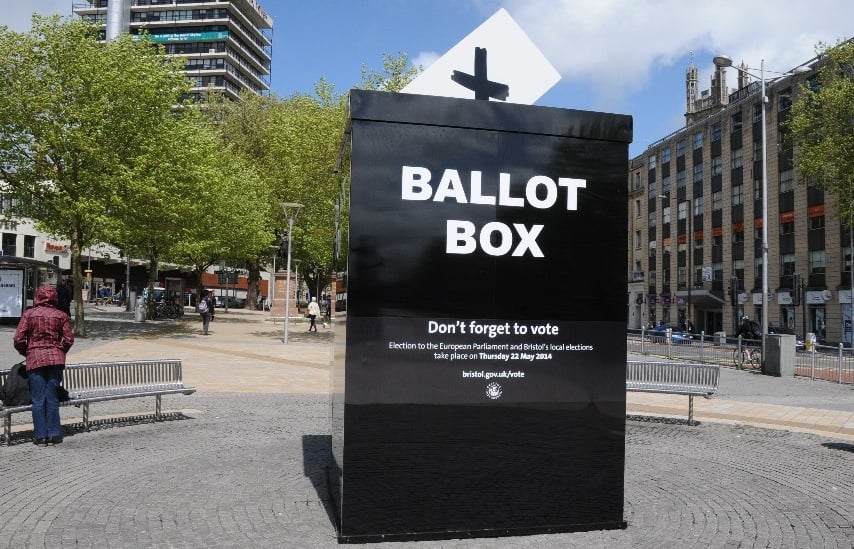 Photo of a huge ballot box