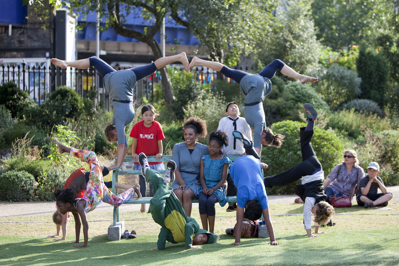 Acrobatics on bench