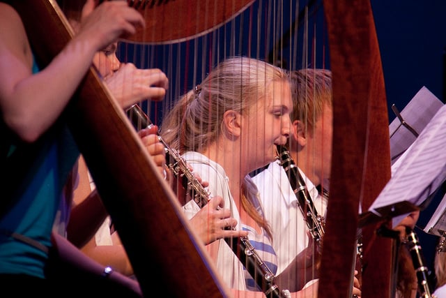 Photo of children playing an instrument