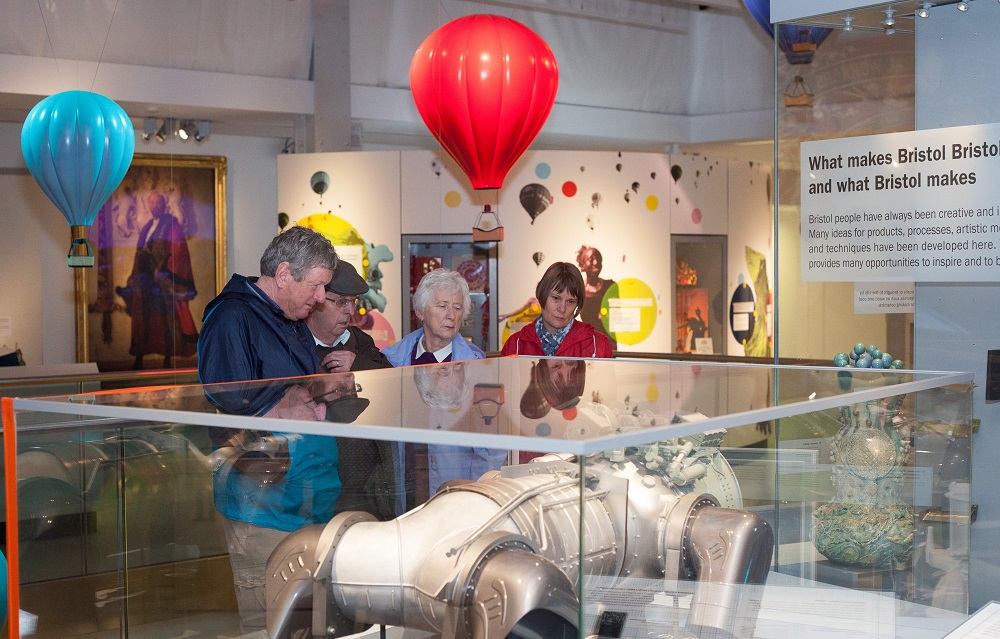 Photo of visitors to an exhibition