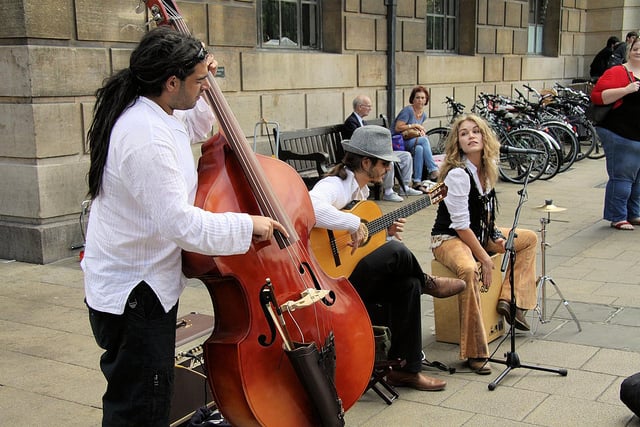 Musicians performing in the street