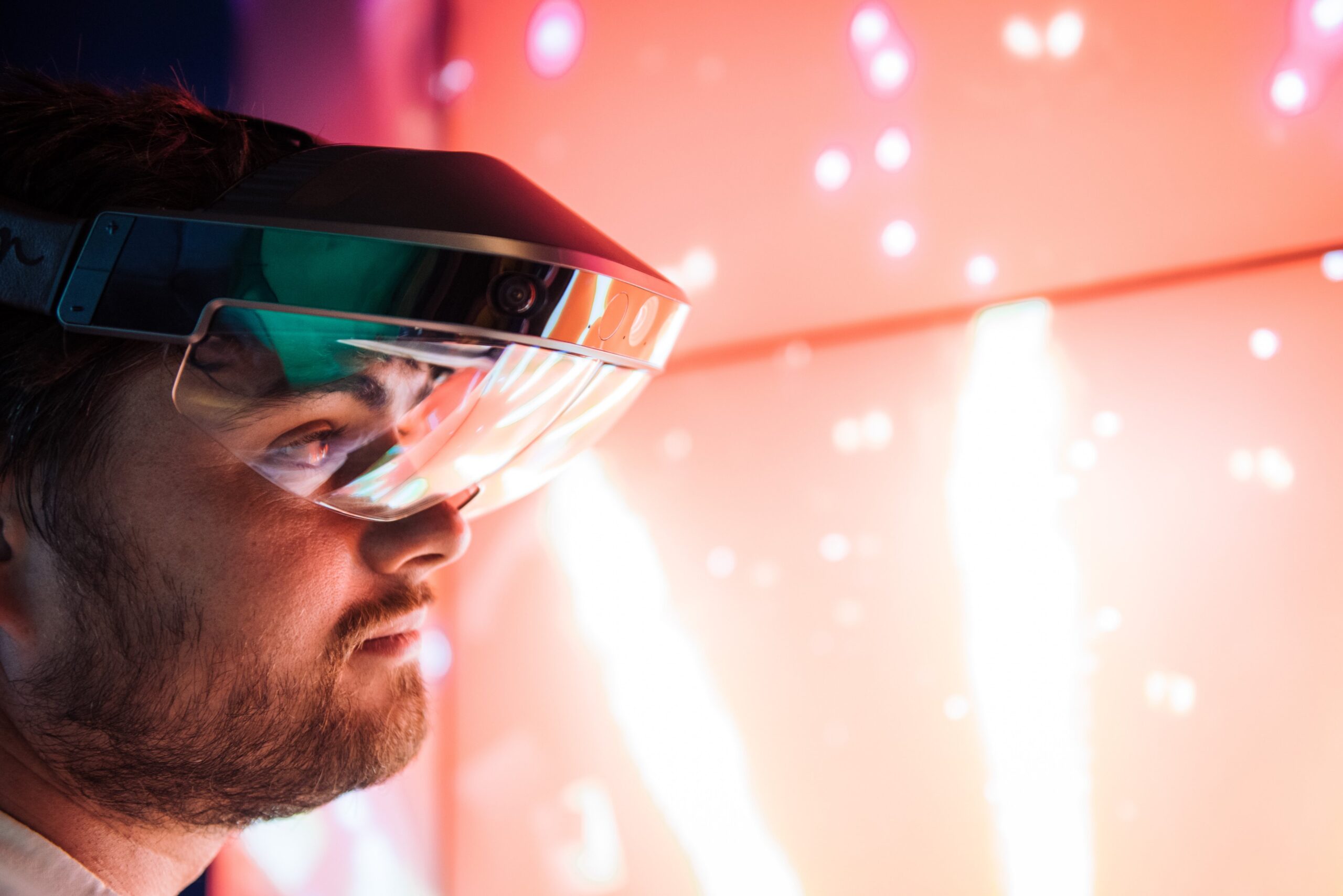 Photo of a man in a VR headset