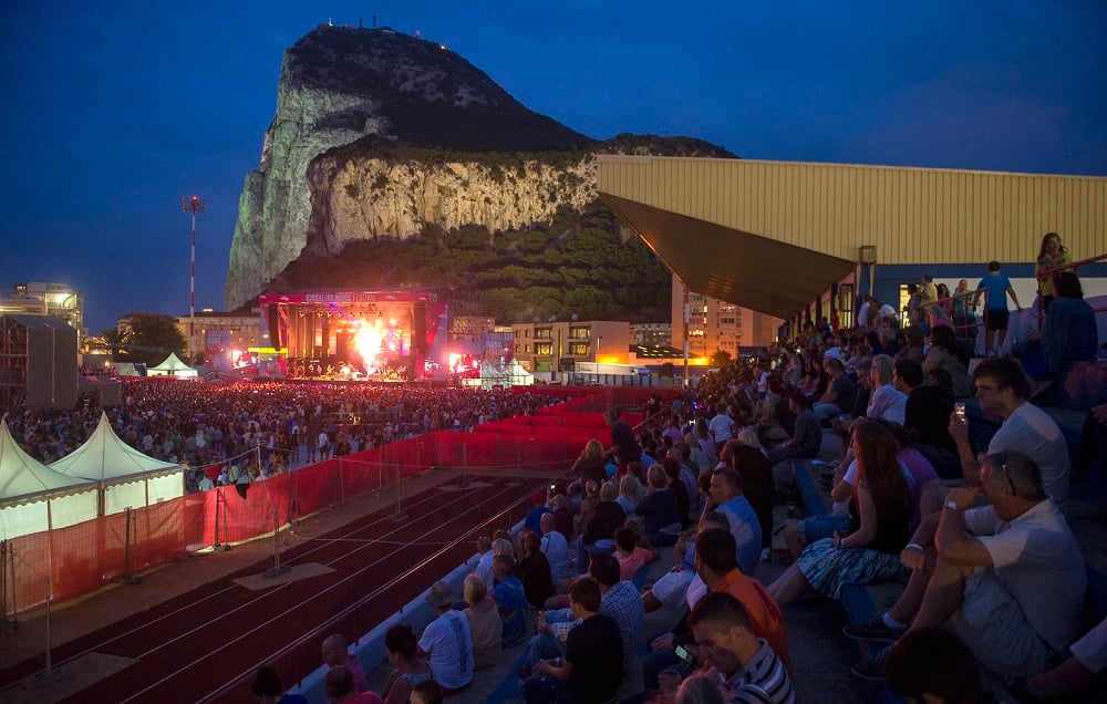 Photo of a crowd in front of a stage in Gibraltar