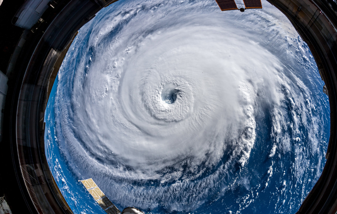 Satellite photo of an eye of a storm