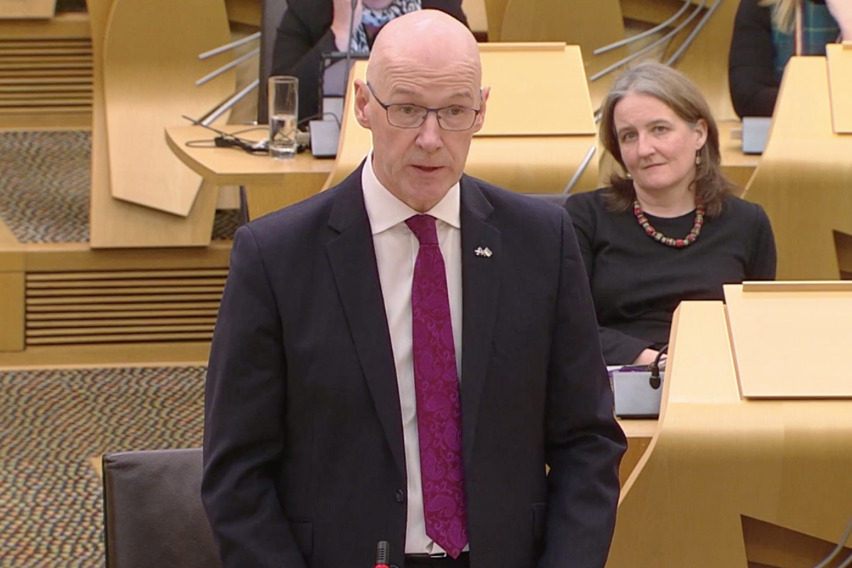 Deputy First Minister of Scotland John Swinney announces yesterday's Budget