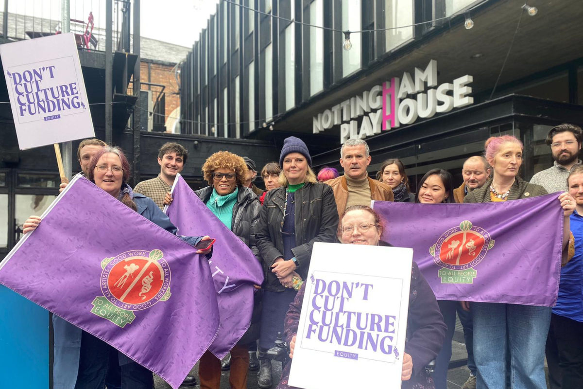 Equity protests Nottingham council's proposed budget cuts